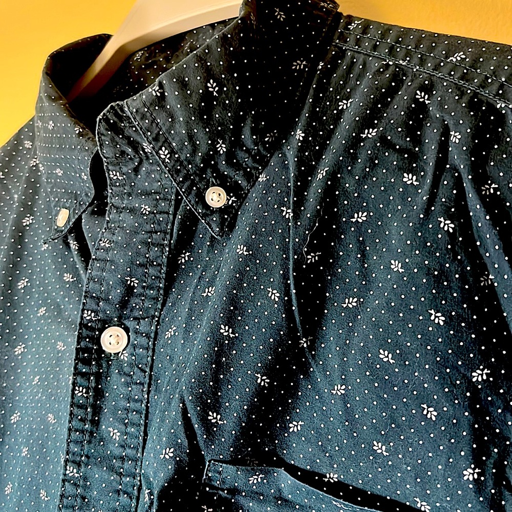 Chaps pine green button down dress shirt